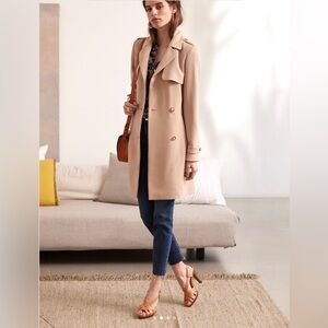 Sezane Trench Coat Belted Jacket Beige Size 38/6 Sézane
